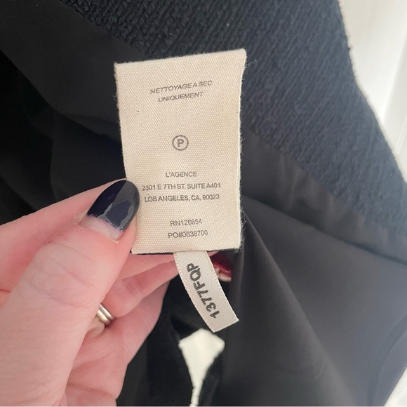 L'AGENCE Chamberlain Blazer Black Tweed  Size 16 Workwear Jacket Business NWT - Picture 7 of 11